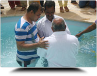 Name of the Father, Son & holyspirit who believed giving water baptism by Pastor Sunil D'souza in Saudi