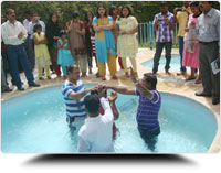 Name of the Father, Son & holyspirit who believed giving water baptism by Pastor Sunil D'souza in Saudi	