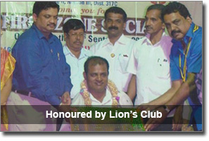 Pr. Sunil John D'souza honoured By Lion's Club Ambalpady  On 4th Sep 2012